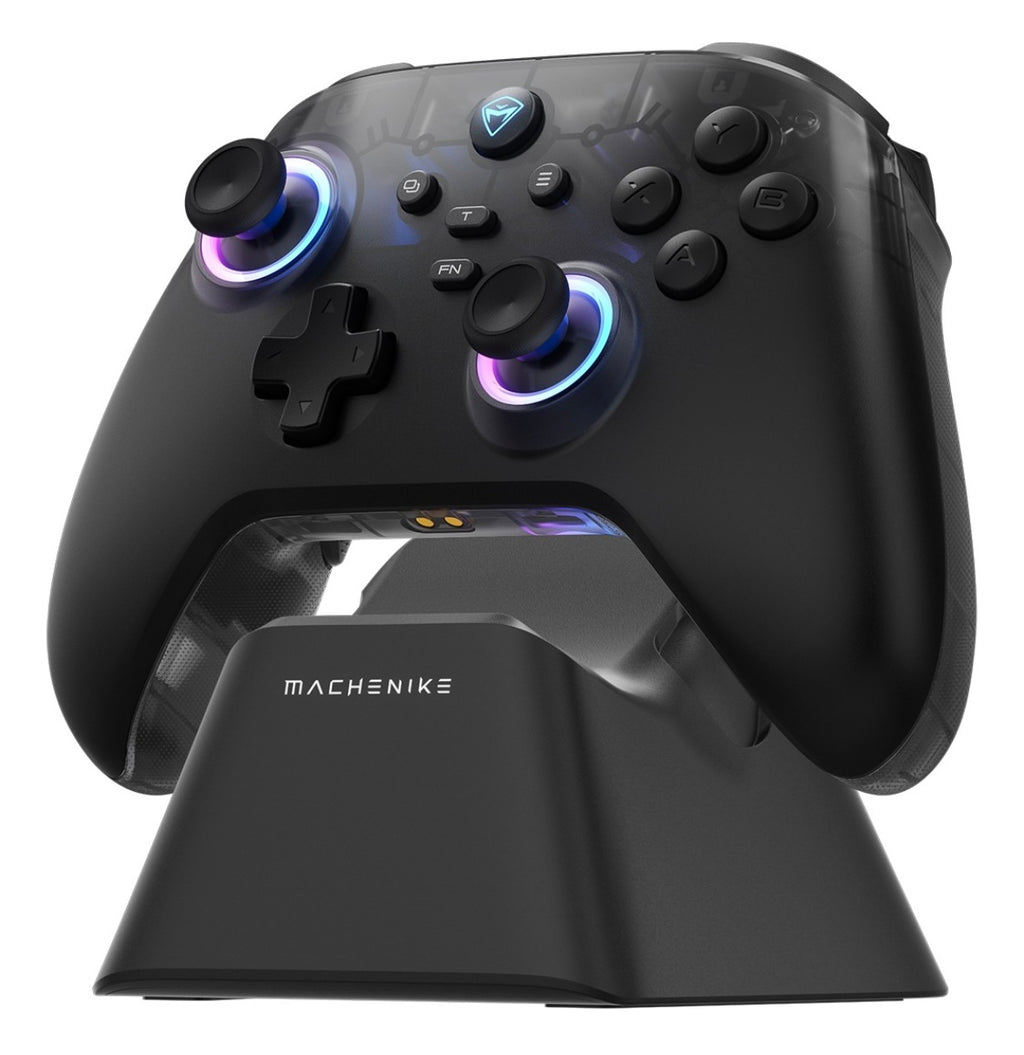 Gamepad Controles Gamer Inalámbrico Machenike G3 V2 Con Carga Base 1000Hz De Retorno Joystick Hall Disparadores Hall Vibración Ajustable 1000Hz De Retorno(Con cable + Receptor USB 2.4Ghz + Bluetooth) color negro