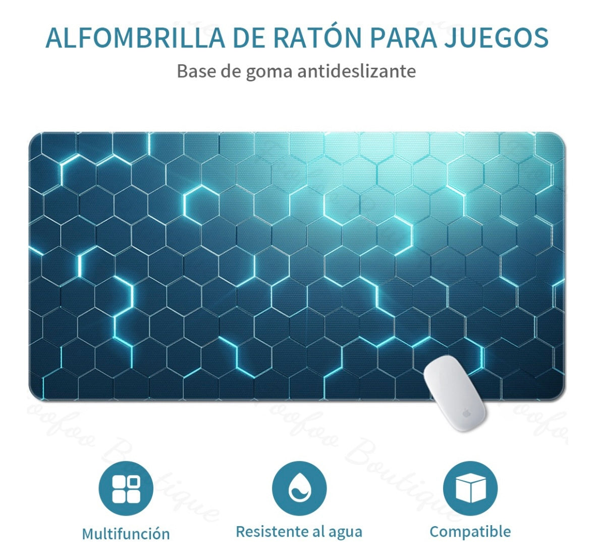 Mouse Pad Gamer Profesional Alfombrilla De Ratón 80x30 Cm Azul Acero