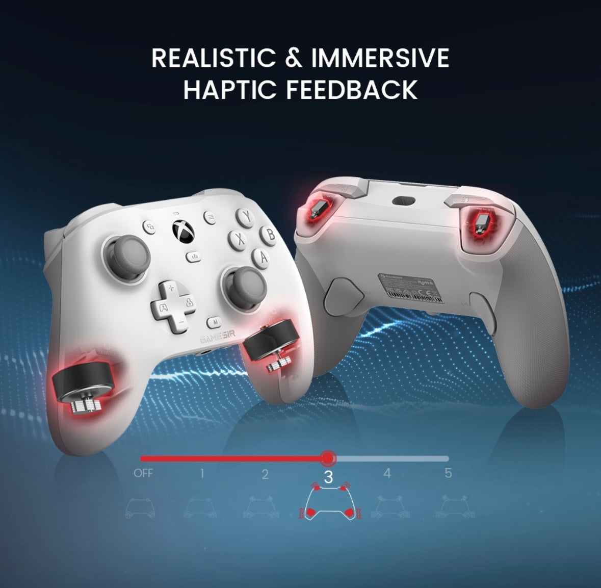 Mando con cable Gamesir G7 HE (compatible con Xbox/PC), equipado con sensor Hall, color: blanco.