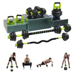 Set gym mancuernas 20kg color verde neón Black Mamut, ¡ENTRENA EN CASA SIN GYM!