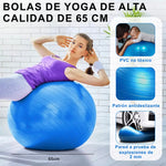 Pelota Fitness De Yoga Acondicionamiento 65 Cm Con Bomba Pelota de Ejercicio para Fitness, Ejercicio en Casa, Yoga, Pilates, etc. Adecuada para Hombres y Mujeres Color Azul Yuhuangcheng