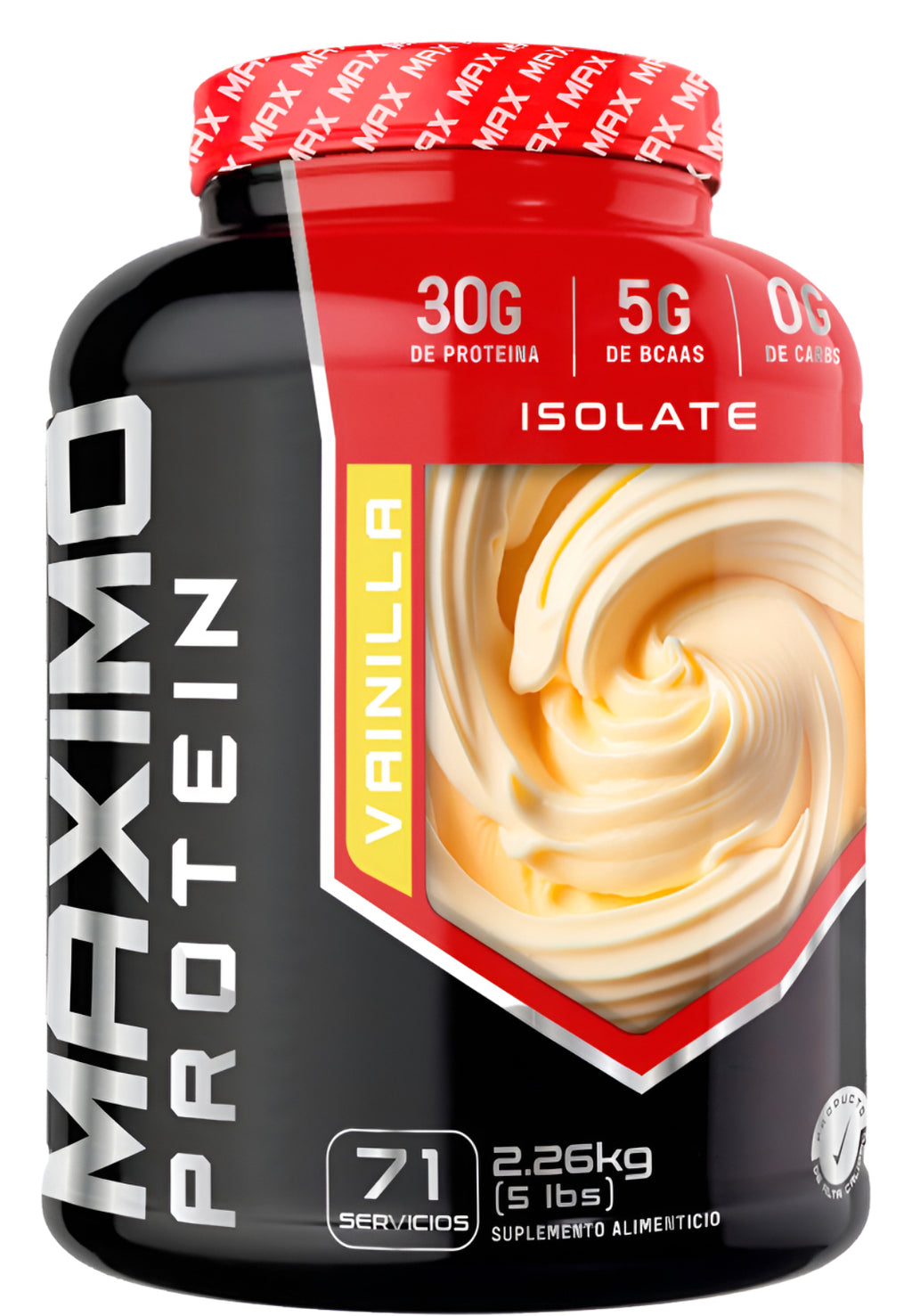 Proteína Isolate Maximo Protein 2.2kg 71 Servicios Sabores Vainilla