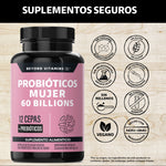 Probióticos Mujer 60 Billion + Prebióticos (prebiotic) + Inulina de Agave 12 Cepas Beyond Vitamins - Probióticos femeninos - Probióticos Vaginales Flora - Candida Cleanse Fibra - 60 Cápsulas