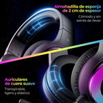 Auriculares Havit H2042d negros para PS4 PS5 Xbox PC 3,5 mm/USB color negro luz RGB