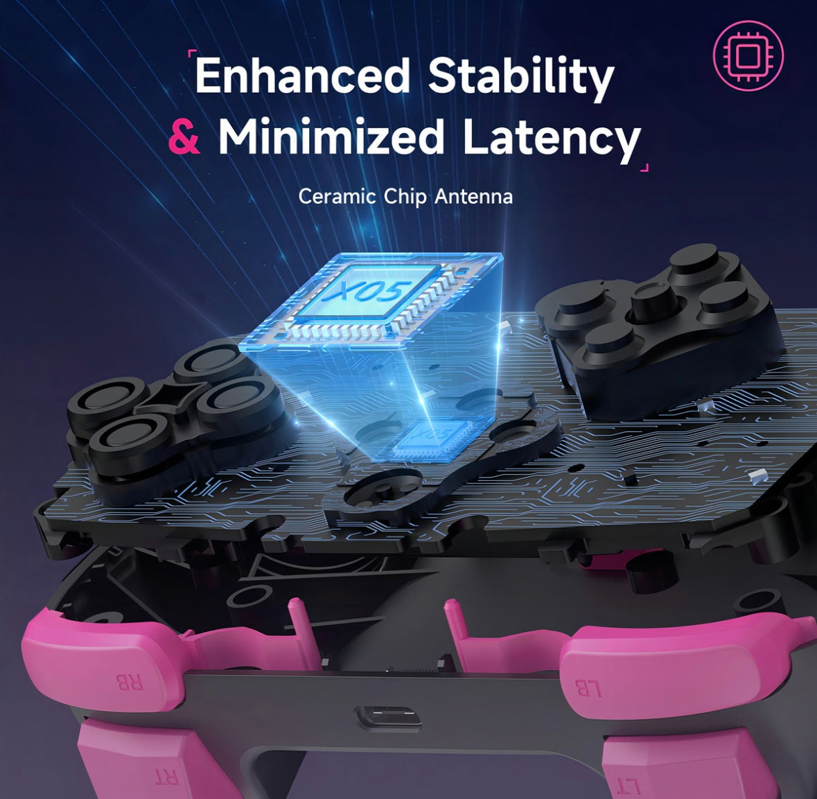 Easysmx X05 Control Bluetooth Inalambrico Gamepad Para Nintendo Switch Pc Android iPhone Móvil,hall Joystick Y Hall Trigger,mando Con 5 Niveles De Vibración Ajustable, Función Turbo