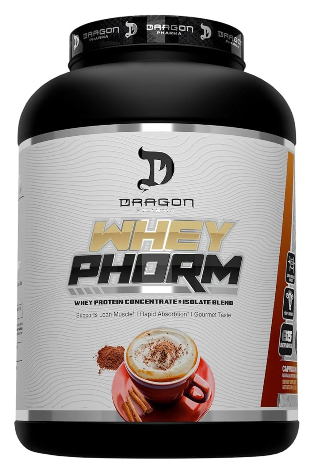 Dragon Pharma Proteina Wheyphorm Isolatada Hydrolizada 5 Lb Sabor Cappuchino