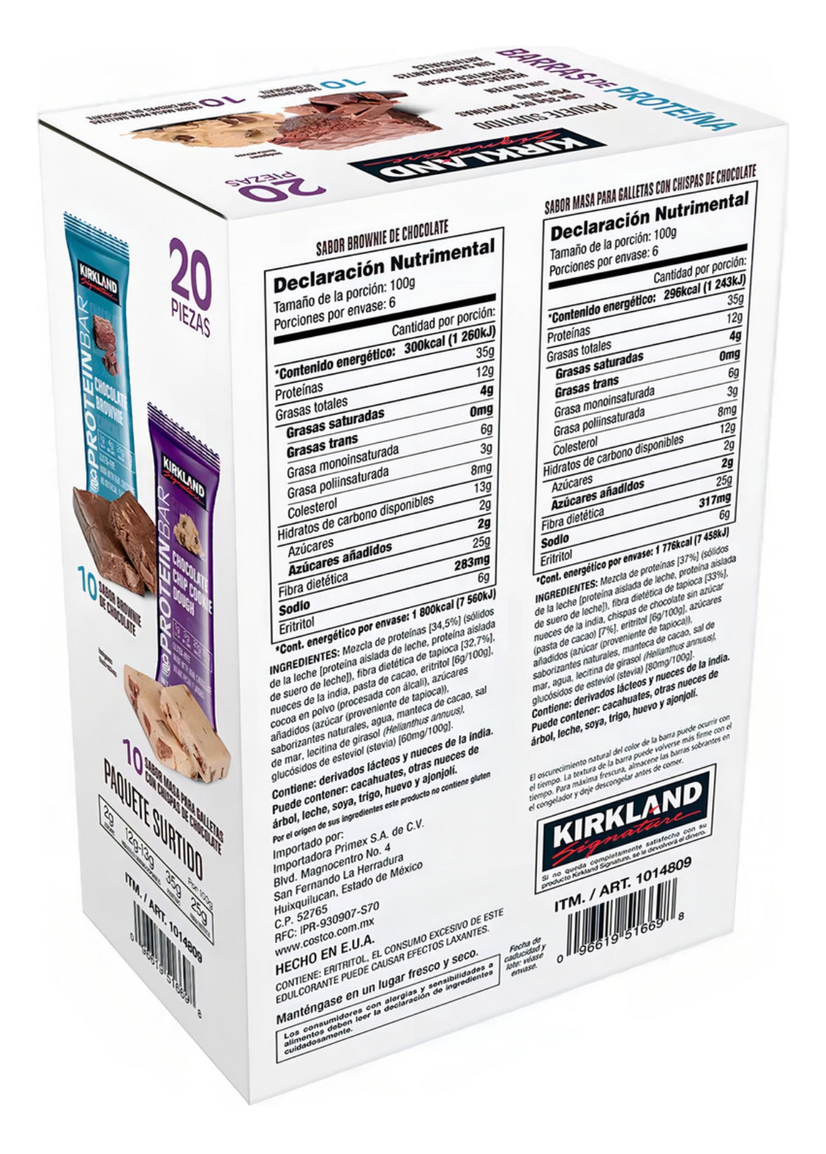 Barras De Proteína Chocolate 20 Piezas 1.2 Kg Kirkland