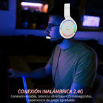 Auricular gamer inalámbrico Huo Ji X7 blanco con luz rgb LED