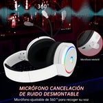 Auricular gamer inalámbrico Huo Ji X7 blanco con luz rgb LED