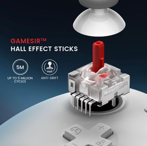 Mando con cable Gamesir G7 HE (compatible con Xbox/PC), equipado con sensor Hall, color: blanco.