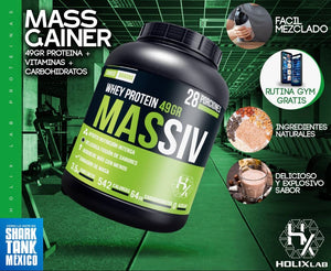 Massiv Proteina Whey 3.5 Kg Holix Lab 28 Serv Sabor Chocobanana