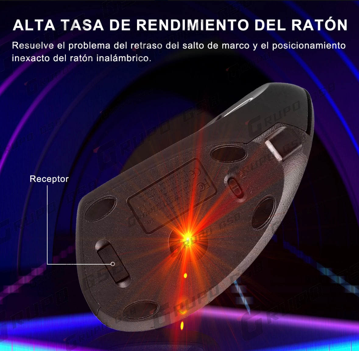 MOYAC Ratón vertical inalámbrico ergonómico recargable 2,4 g negro