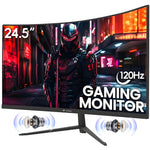 Monitor Gamer Crua CR240QA Curb con pantalla de 24.5" 120Hz y resolución Full HD HDMI VGA LED Negro