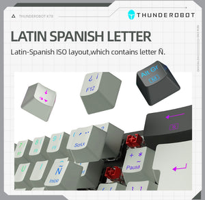 Español Teclado Mecánico Gamer Wired Thunderobot K78 Rgb, Red Switch