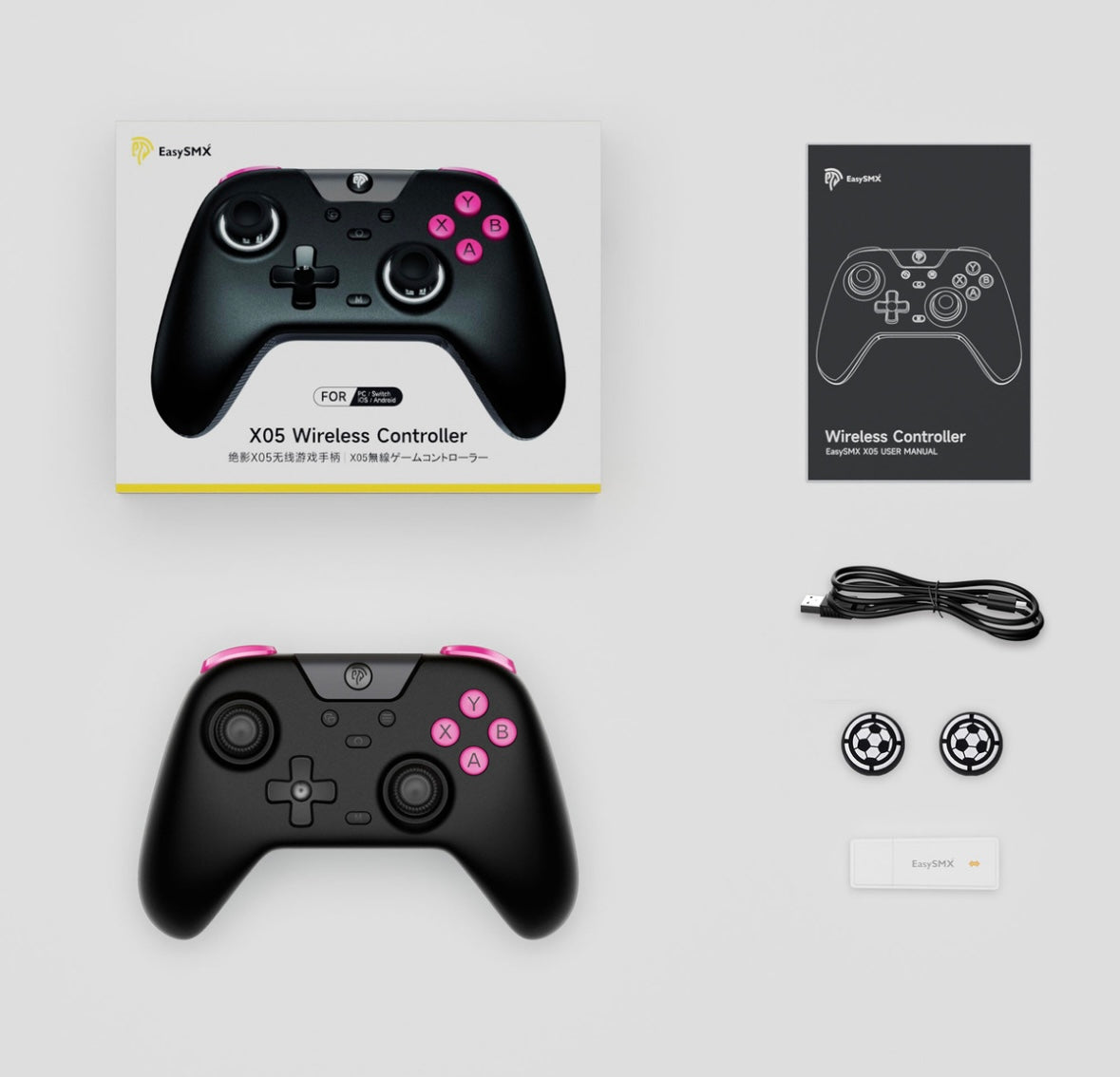 Easysmx X05 Control Bluetooth Inalambrico Gamepad Para Nintendo Switch Pc Android iPhone Móvil,hall Joystick Y Hall Trigger,mando Con 5 Niveles De Vibración Ajustable, Función Turbo