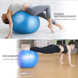 Pelota Fitness De Yoga Acondicionamiento 65 Cm Con Bomba Pelota de Ejercicio para Fitness, Ejercicio en Casa, Yoga, Pilates, etc. Adecuada para Hombres y Mujeres Color Azul Yuhuangcheng