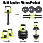 Set gym mancuernas 20kg color verde neón Black Mamut, ¡ENTRENA EN CASA SIN GYM!