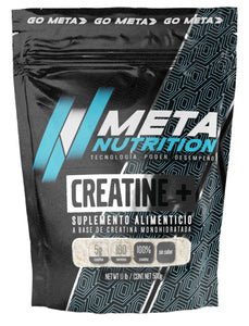 Creatina Monohidratada 500 G Meta Nutrition 100 porciones En Polvo De Alta Pureza Sin Sabor