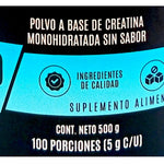 Creatina Monohidratada 100% Pura Sin Sabor 500 G Snatural