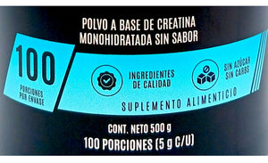 Creatina Monohidratada 100% Pura Sin Sabor 500 G Snatural