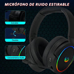 Audifonos Inalambricos Con Microfono Bluetooth De Ruido, color negro