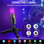 Microfono Condensador Rgb Cardioide Reducción De Ruido