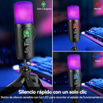 Microfono Condensador Rgb Cardioide Reducción De Ruido