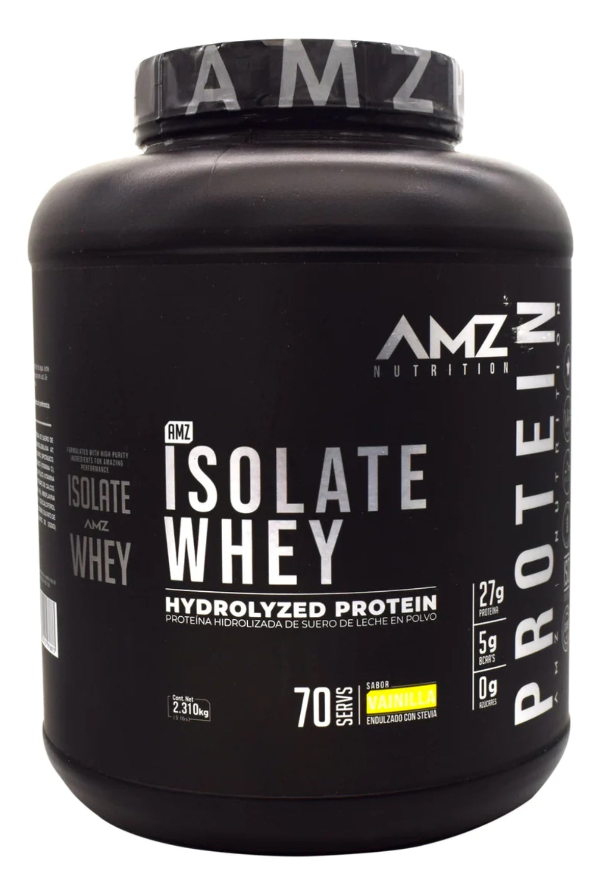 Amz Proteina Isolate Whey 5lbs / 2.640kg / 70 Porciones Sabor Vainilla