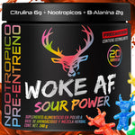 Woke Af Pre Workout Estimulante y Beta Alanina y Citrulina Sabor Sour Power