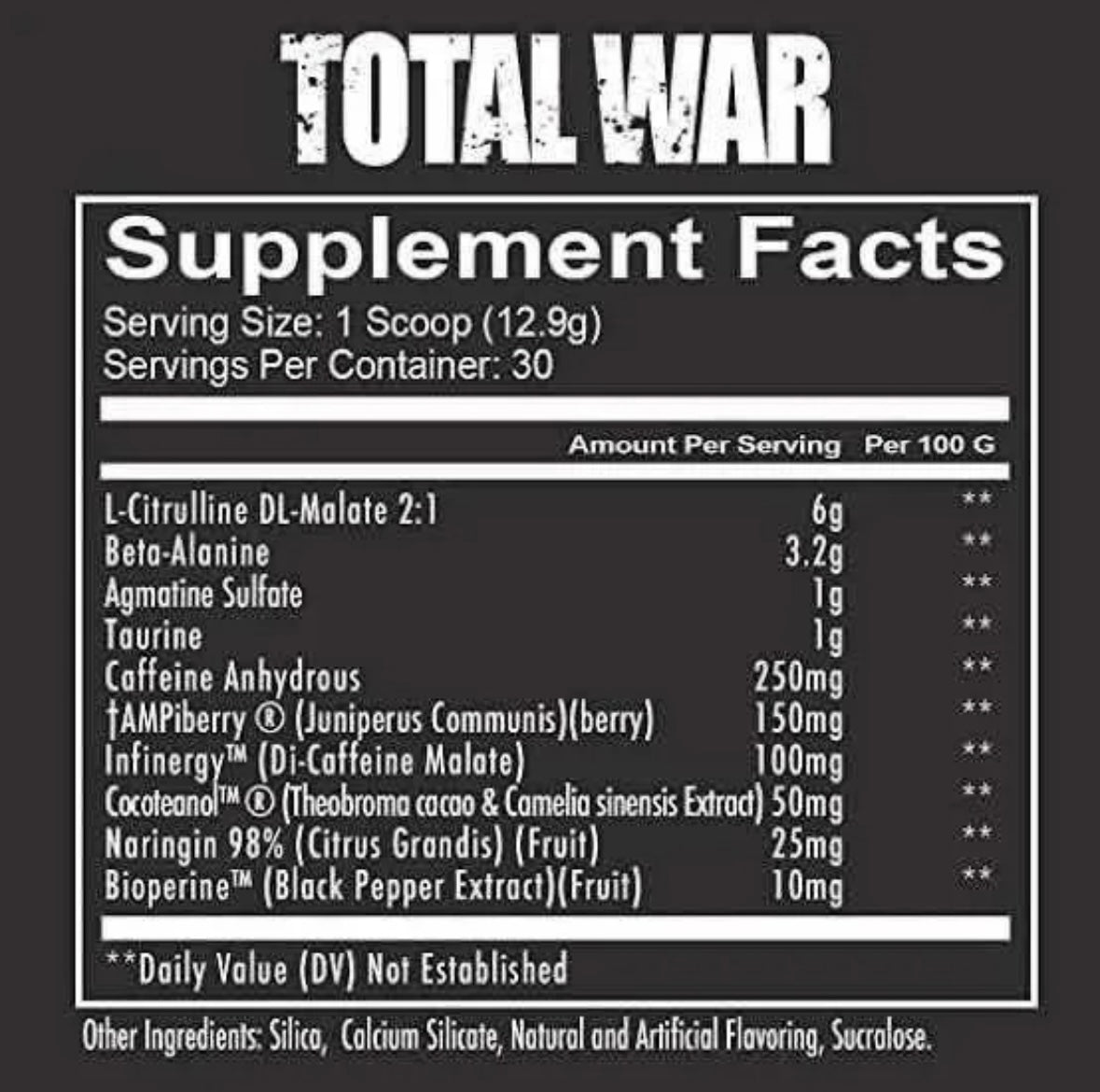 Suplemento En Polvo Redcon1 Total War Pre Entrenador Sabor Blue Raspberry En Bote De 441g
