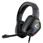 Audífonos Gamer Krios K12 Diadema Con Microfono Led Rgb Para Xbox Pc Ps4 Color Negro