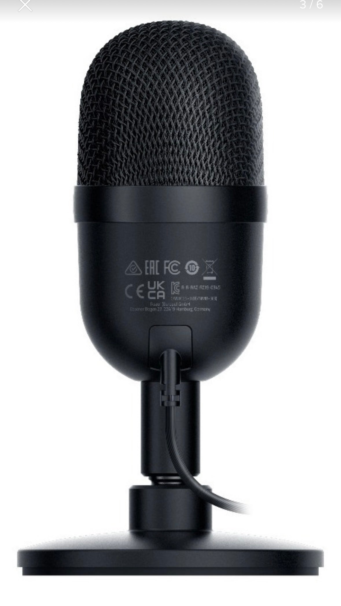Micrófono Razer Seiren Mini Stream Podcast Color Negro