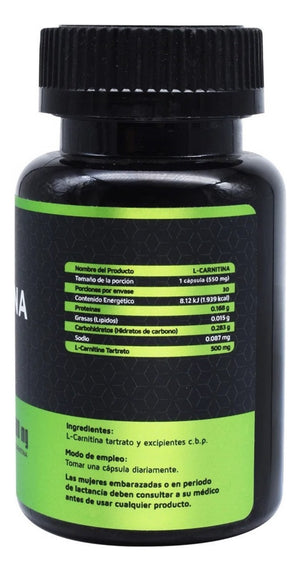 L-Carnitina 500 Mg 30 Cápsulas High Power
