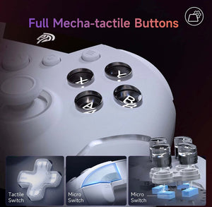 Easysmx X20 Mando PC Inalambrico con Hall Joystick Hall Trigger Botone Mecánico 1000mAh Batería Bluetooth Control Para PC Switch Móvil Joystick Con Giroscopio RGB Para Wuchang: Fallen Feathers