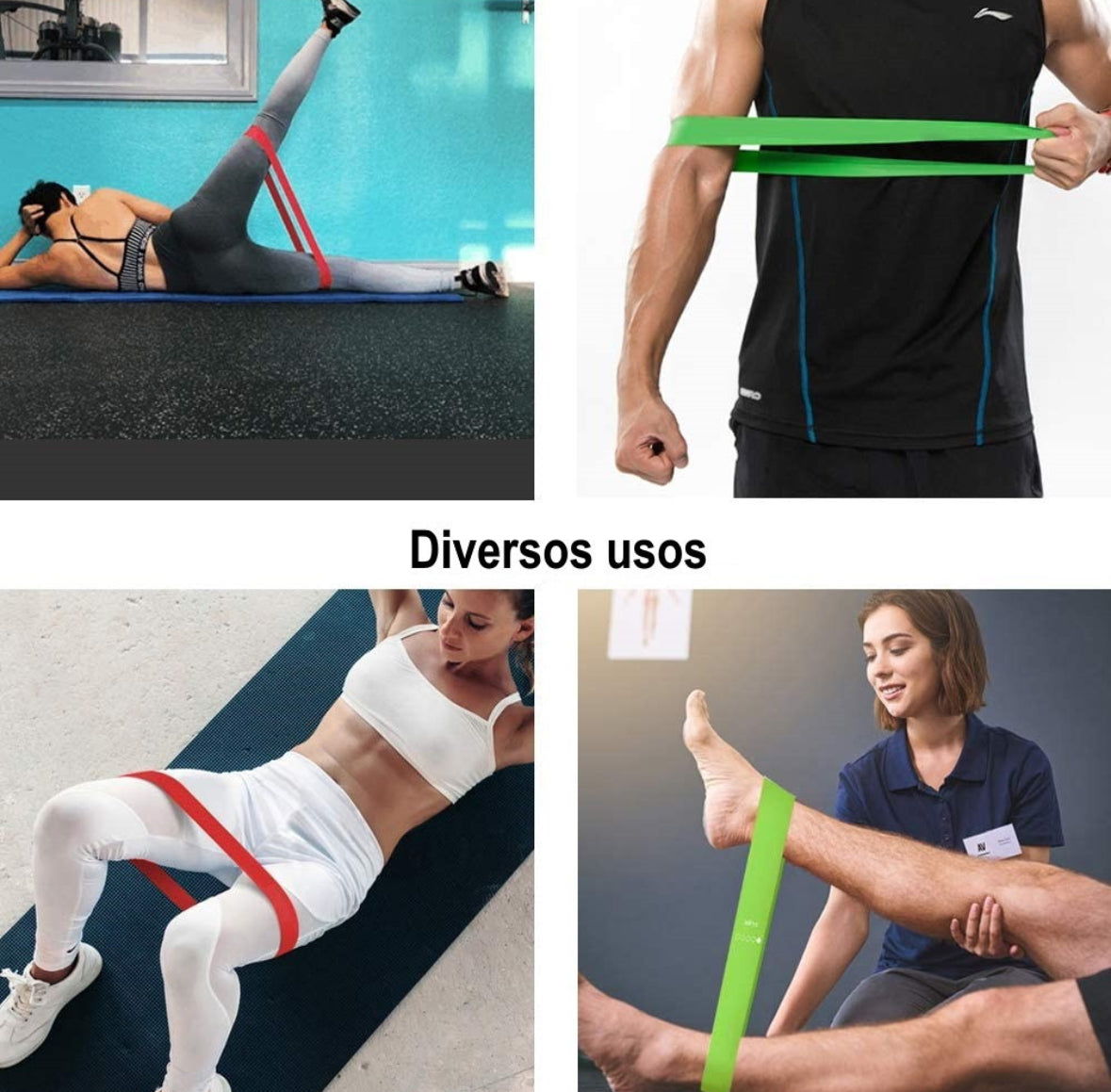 Kit De 5 Bandas Ligas De Resistencia Piernas Ejercicio Yoga Ele-Gate