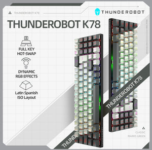 Español Teclado Mecánico Gamer Wired Thunderobot K78 Rgb, Red Switch