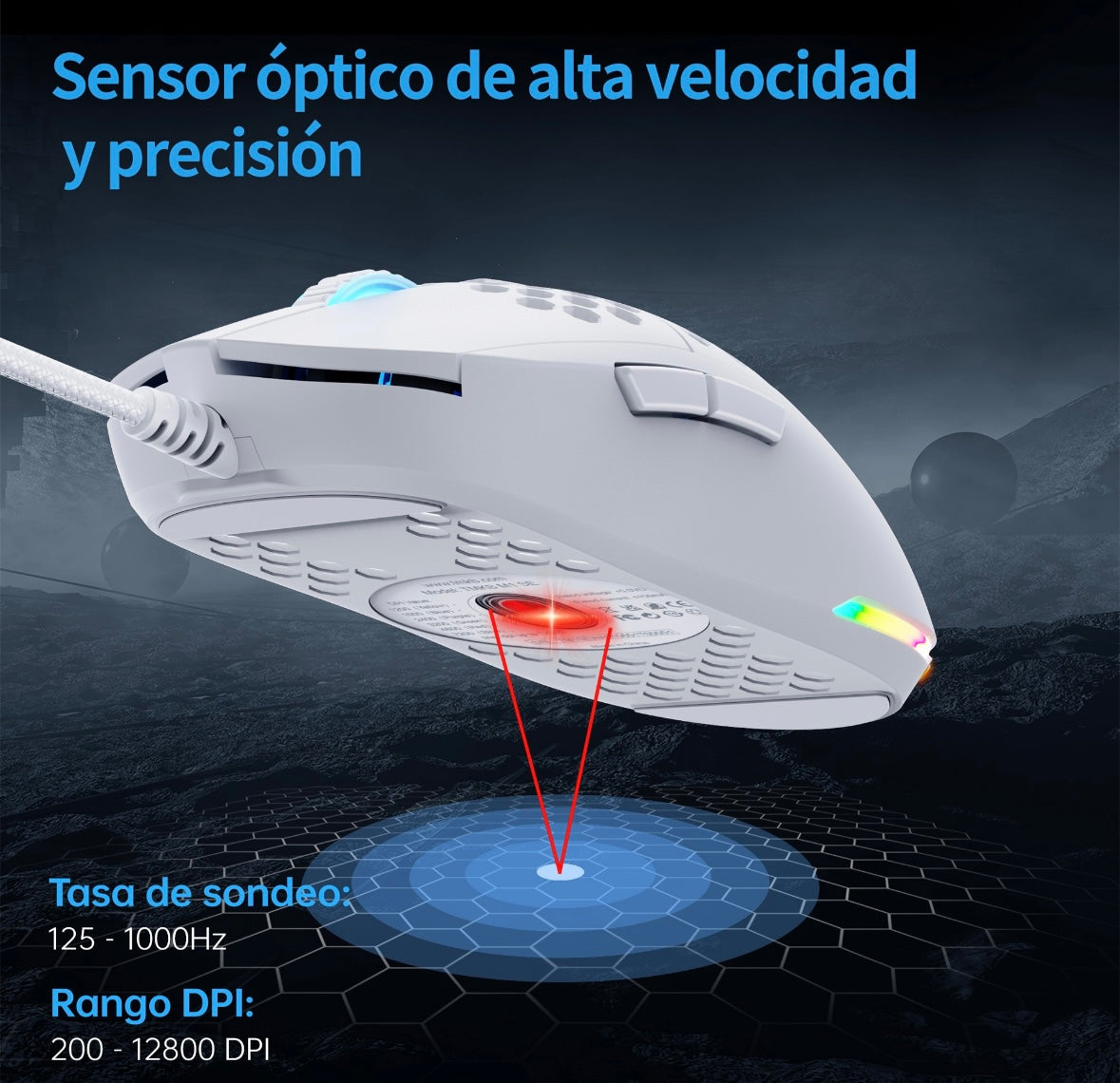 Ratón Gamer Ultraligero Tmkb Falcon M1se - 12.800 Dpi Óptico