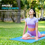 Redlemon Tapete para Yoga con Correa para Transportar, Yoga Mat de 9 mm de Grosor para Pilates, Ejercicio, Gimnasio, Resistente, Flexible y Portátil, Rosa y Azul, Fácil de Limpiar, Enrollable, Azul