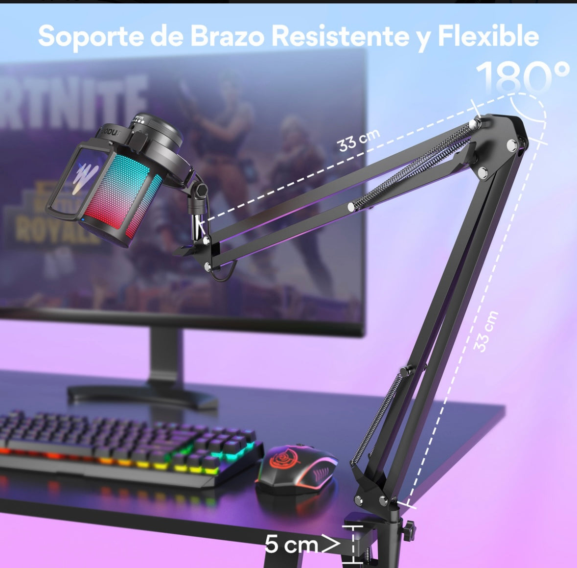 MAONO Micrófono PC Gamer Micrófono USB Condensador con Cancelación de Ruido Silencio Ganancia Monitoreo para Streaming Podcast Celular Computadora DGM20S Negro