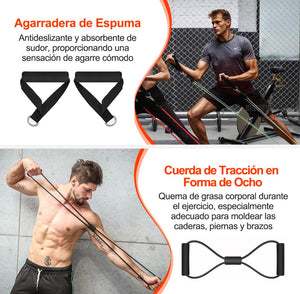 150lbs Kit De Bandas De Resistencia Ligas Para Ejercicio 12pzs Ejercicios En Casa Bigview TPE-R150