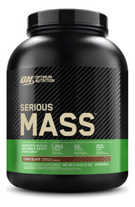 Suplemento en polvo Optimum Nutrition Serious Mass carbohidratos sabor chocolate en pote de 2.72kg