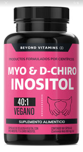 Inositol Capsulas 40:1 | Myo Y D-chiro Inositol 100% Puro Premium En Cápsulas Beyond Vitamins | Sin Sabor | Myo Inositol - Myo Y D-chiro Inositol Vegano | Vitaminas Mujer - 180 capsulas