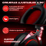 Audífonos Gamer Para Inalámbricos Diademas con Micrófono De Cancelación De Ruido Sonido Envolvente Virtual 7.1, 2.4g De Baja Latencia Con Conector Usb Y Type-c, Bluetooth 5.3 Para Pc Oxs G2 Negro
