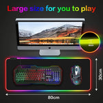 Alfombrilla De Ratón Rgb Gamer, Base De Goma Antideslizante