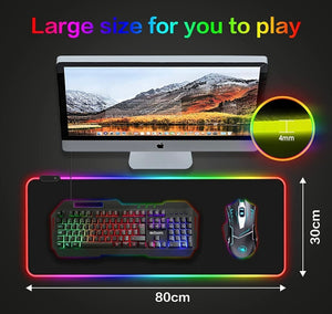 Alfombrilla De Ratón Rgb Gamer, Base De Goma Antideslizante