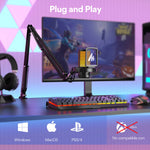 MAONO Micrófono PC Gamer Micrófono USB Condensador con Cancelación de Ruido Silencio Ganancia Monitoreo para Streaming Podcast Celular Computadora DGM20S Negro