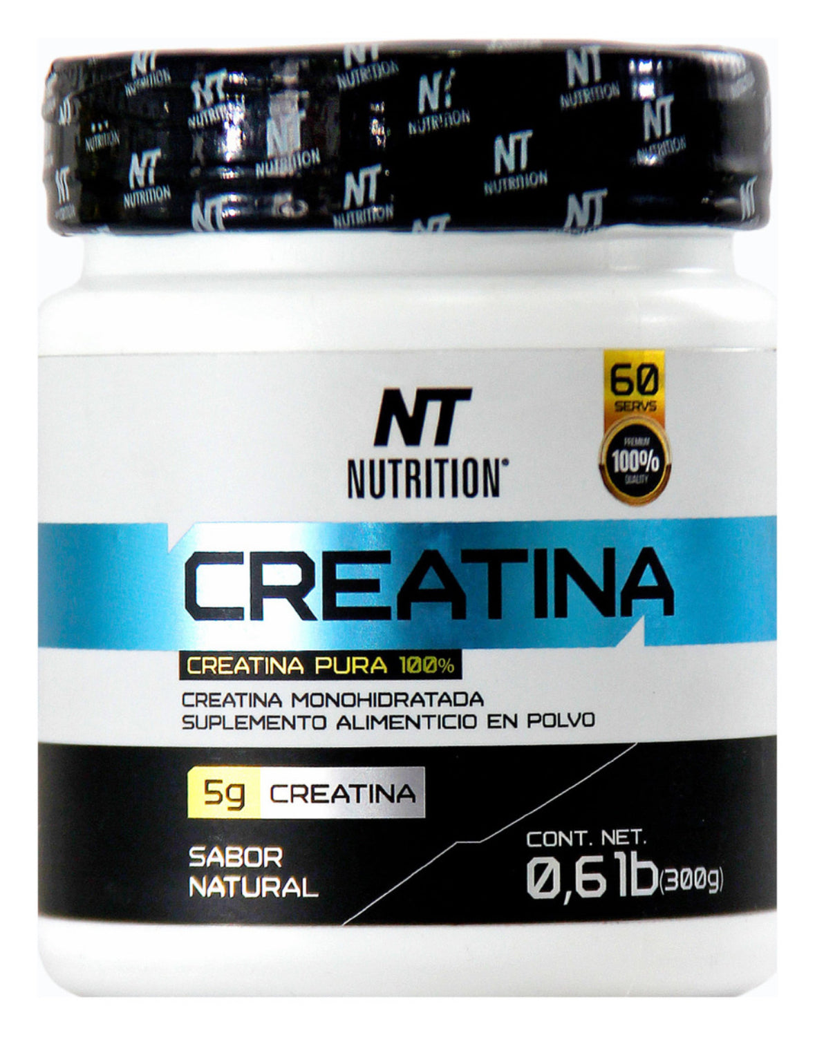 Creatina Monohidratada Premium 300g Nt Nutrition 60 Servs Sabor Sin sabor