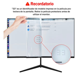 Monitor Gamer Crua CR240QA Curb con pantalla de 24.5" 120Hz y resolución Full HD HDMI VGA LED Negro
