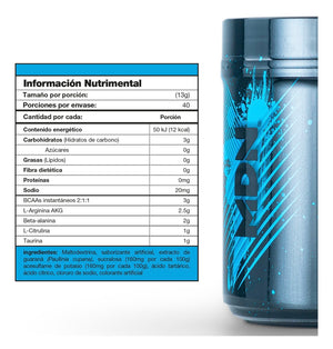 Pre Entreno Oxido Nítrico Brave MDN Sports 520g Sabor Manzana