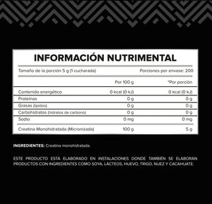 Creatina Monohidratada I Micronizada I Yaoca I 1 Kg I 200 Servicios I Sin Sabor I Alta Pureza